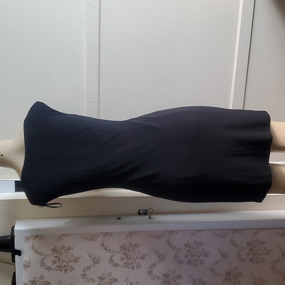 Suzi Chin for Maggy Boutique Dressy Black Dress with Ruching and Ruffles Size 6 - Picture 8 of 13